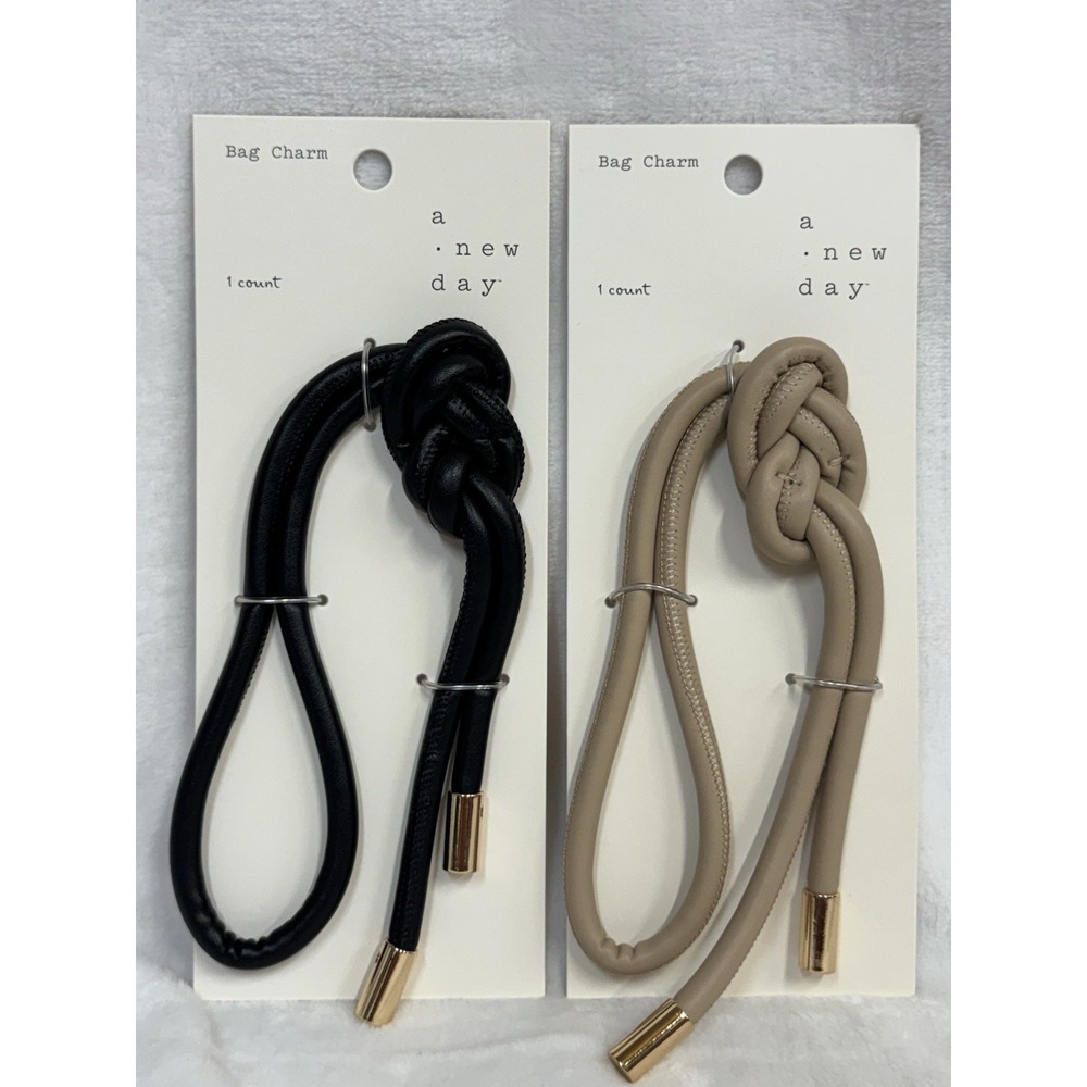 Tubular Bag Charm Strap X2 - A New Day - 1 Black And 1 Tan Strap!